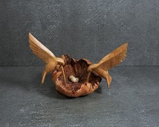 Statua coppia colibrì in